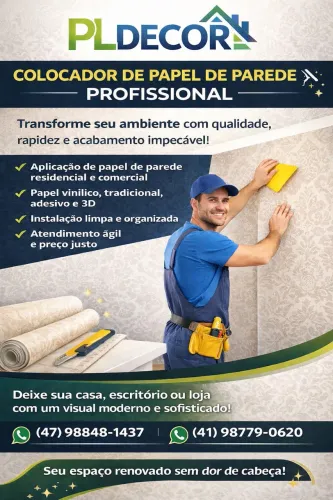 COLOCADOR DE PAPEL DE PAREDE PROFISSIONAL