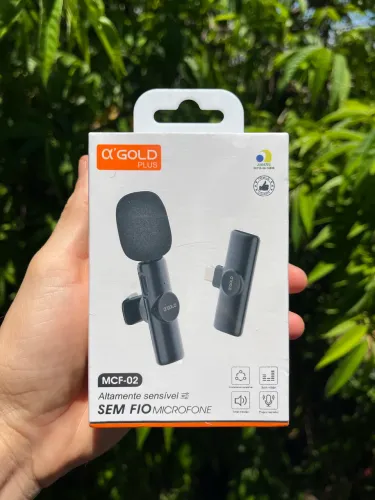 Microfone De Lapela Sem Fio Celular iPhone Gravacao Video Live - Produto Novo