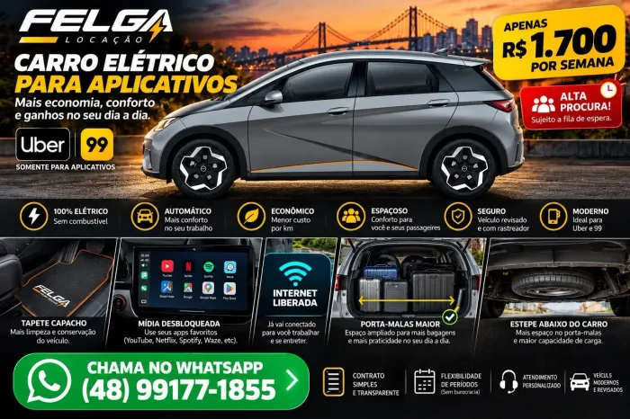 Locação de carros elétricos! (Grande florianópolis)