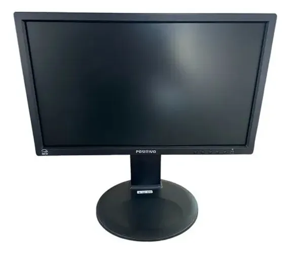 Monitor semi-novo Positivo 19", Led, VGA, Dvi e com ajuste de altura + Adaptador VGA/HDMI