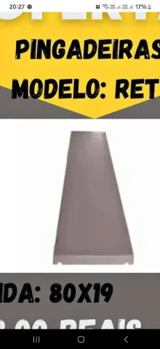 Pingadeira reta 80cm=19cm Rs 7 cada