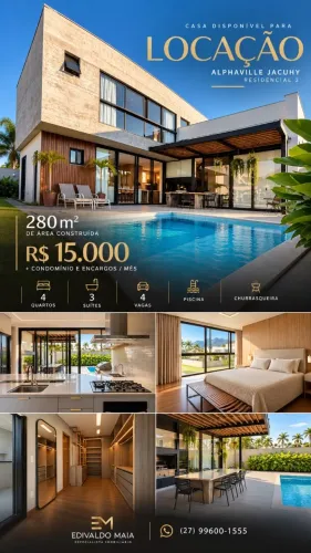 Casa Duplex de 280 m² com Eficiência Energética e Lazer Completo | Disponível para Locação