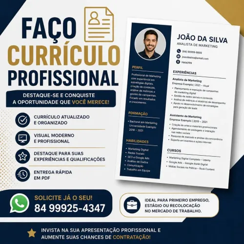 Faço currículo profissional