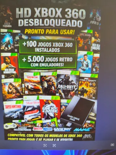 Hd com jogos para Xbox 360, troco por jogos de ps5 e ps4.