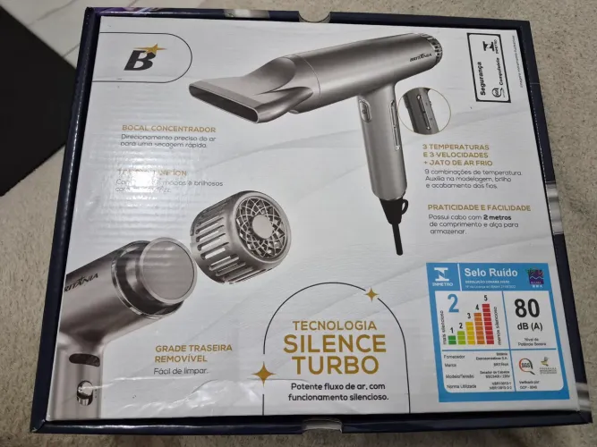 Secador de Cabelos Britânia Mais Silencioso 1600W BSC3400 220V