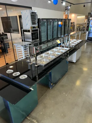 Buffet completo inox quente 10 cubas frio 8 cubas - pronta entrega 