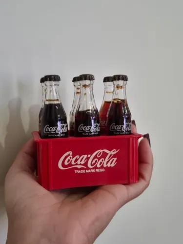Kit com 6 Mini Garrafas de Coca-Cola Japonesas, Anos 80/90