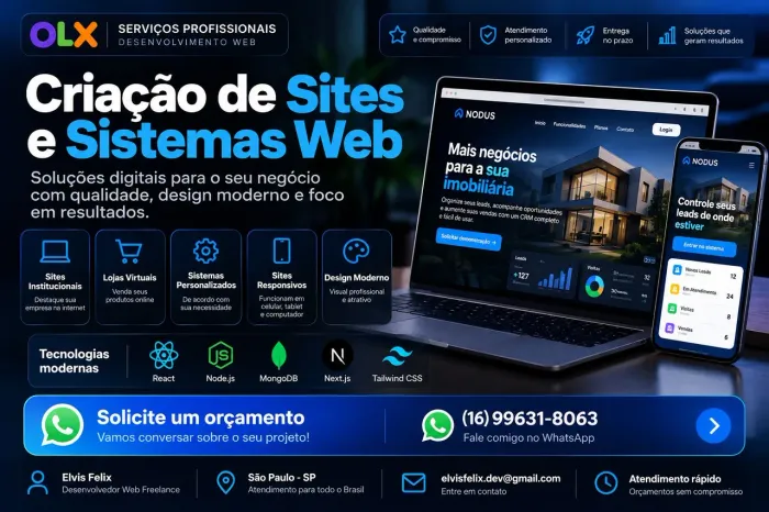 Criação de Sites Profissionais e Sistemas Web