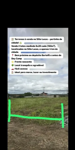 Vendo dois terrenos no sítio lucas próximo  ao Detran 