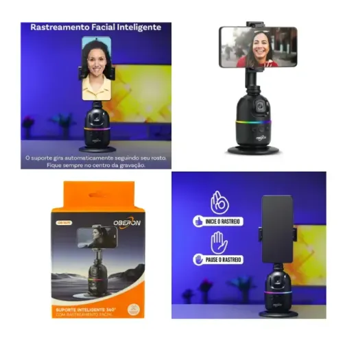 Lacrado Suporte Inteligente Rastreamento Facial 360° Oberon OR-1679