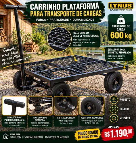 Carrinho plataforma de carga