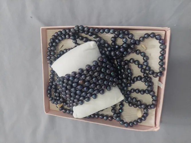 COLAR E PULSEIRA DE PÉROLAS NEGRAS!!!