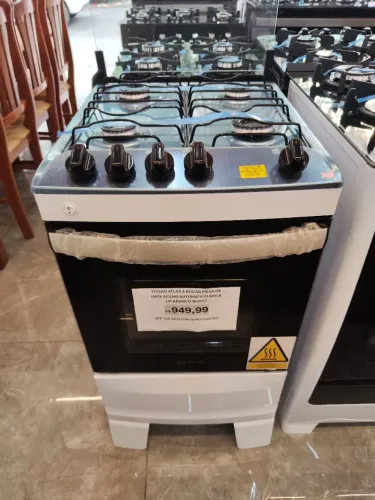 Fogão Atlas 4 Bocas Mesa Inox Acend Automático Agile Up