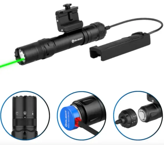 Lanterna Olight Odin GL 1500 Lúmens 215 Metros Laser Verde - Preta