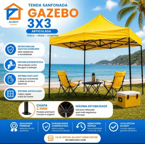 Tenda sanfonada gazebo 3x3 