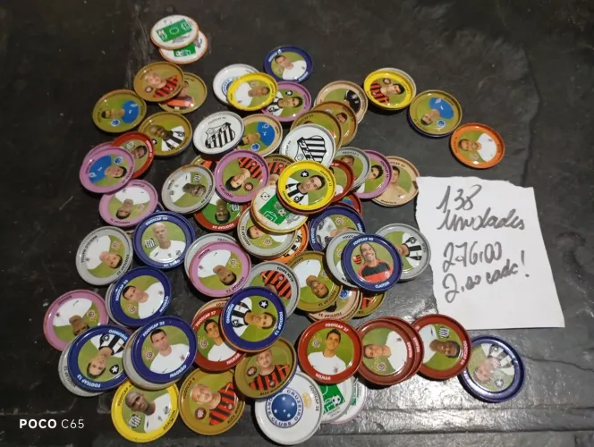 Lotão 138 tazos de metal footcaps
