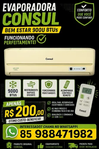 ? EVAPORADORA CONSUL BEM ESTAR 9.000 BTUs ?