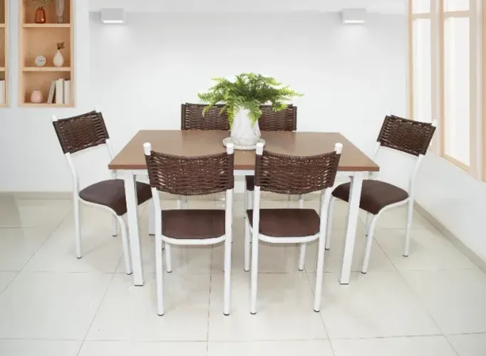 Conjunto de mesa de jantar 6 lugares! Frete e montagem grátis.