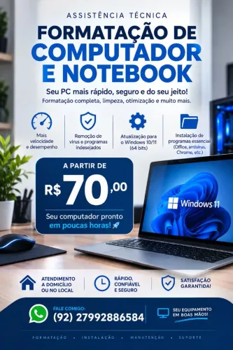 Formatação e outros serviços de informática ao domicílio