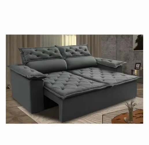 Sofá 3 lugares retrátil reclinável cama inbox compact 1,80m