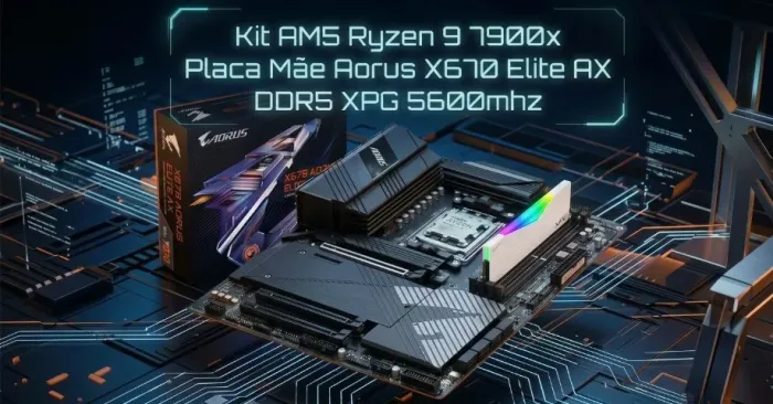 Kit Ryzen 9 7900x + Placa Mãe Aorus X670 Elite AX + 32gb DDR5 5600mhz Xpg Rgb Branca