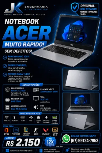 Notebook Acer, muito bem conservado 