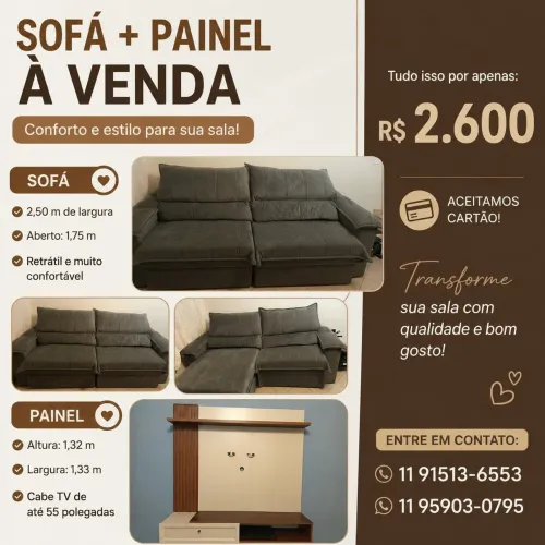 Sofá e painel