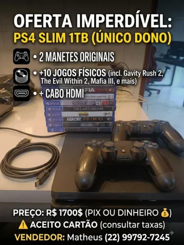 PS4 SLIM 1 TB ( UNICO DONO ) 