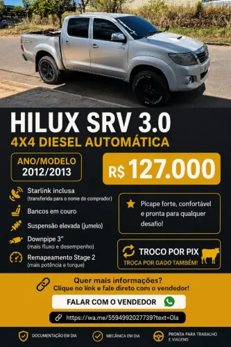 Toyota Hilux CD SRV D4-d 4X4 3.0 TDI Diesel AUT 2013