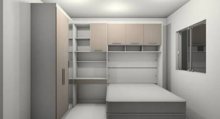 Guarda-roupa com mesa de escritório