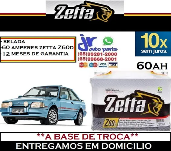 Bateria Zetta 60Ah Ford Escort 12v  