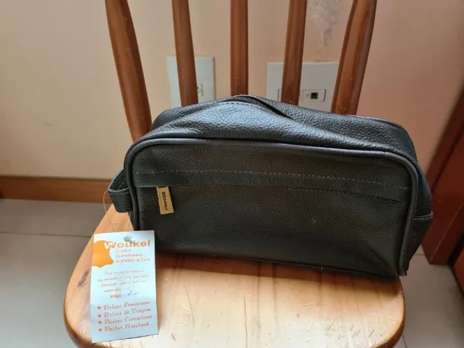 necessaire masculina couro preto