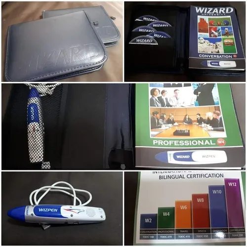 Kit Wizard Inglês, contem: pastas, apostilas W2 e W4, canela wispen com carregador, DVDs.