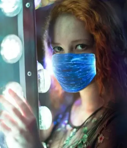 Máscara de led, lavável, recarregável e com F i l t r o pm 2.5 contra vírus