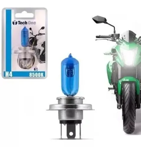 Lâmpada H4 Super Branca 35W 8500K (Moto) - Tech One