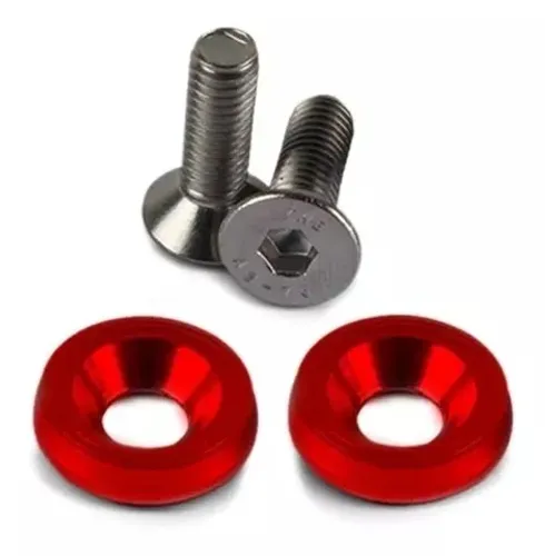 Parafuso De Placa e Tampa Válvula Vermelho Sextavada (Moto) - P2