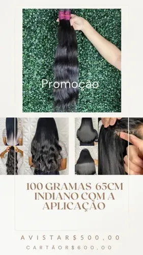 Cabelo humano de 65cm semi limpo indiano  prêmio 50 gramas 
