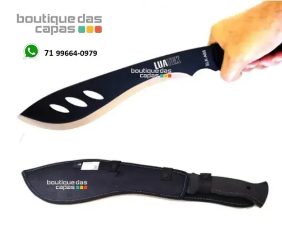 faca Facão caça pesca LuaTek SLK-A66 Kukri Cabo Emborrachado cozinha fazenda