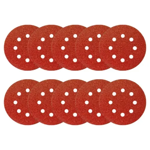 Disco de Lixa Velcro 8 Furos 5'' 125mm Grão 240 com 10 Unidades Lotus 3158
