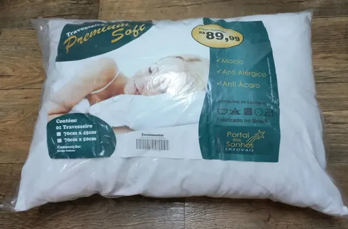 (Novo)Travesseiro Premium Soft 70x45 Portal dos Sonhos Enxovais<br>-Macio<br>