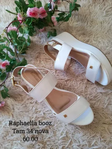 Sandália Raphaella Booz Branca Tamanho 34 Nova