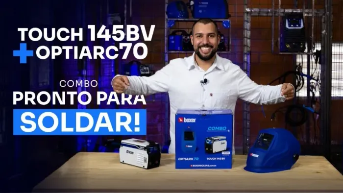 Combo Máquina de Solda Inversora Touch 145 140A 220V + Máscara de Solda  Automática- Boxer