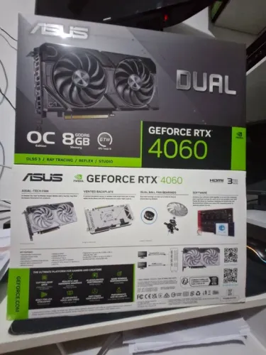 PLACA DE VIDEO ASUS RTX4060 8GB NOVA NA CAIXA LACRADA COM 3 ANOS DE GARANTIA