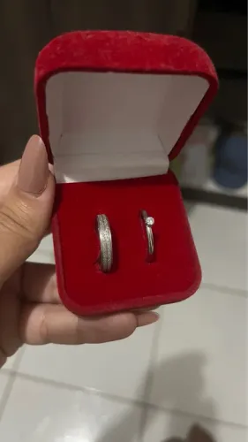 Aliança e Solitário em prata