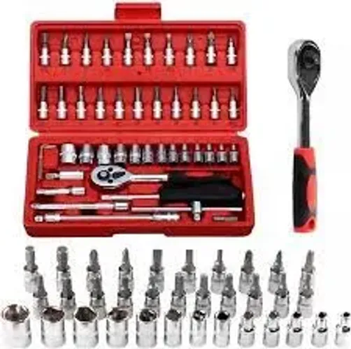Kit chave socket catraca 46 peças (entrega grátis)