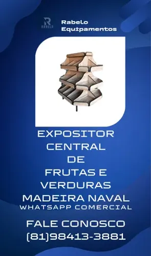 Expositor Vasca Central para Hortifruti em até 10x sem juros no cartão 