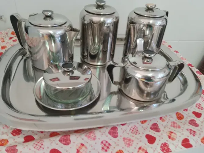 Jogo de café inox Wolff antigo