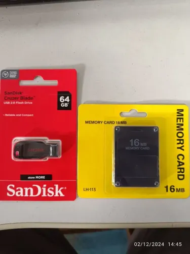 Kit PS2 memory card e pendrive+ brindes 