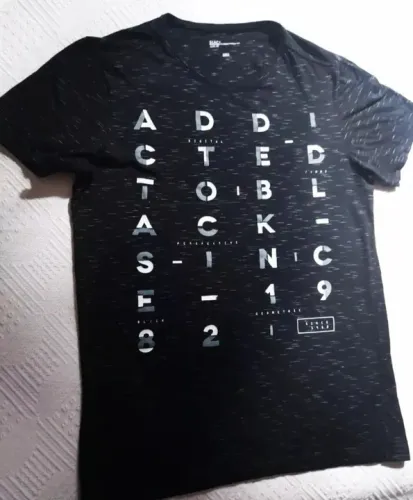 Camiseta Masculina Black Slim Fit - Tam P