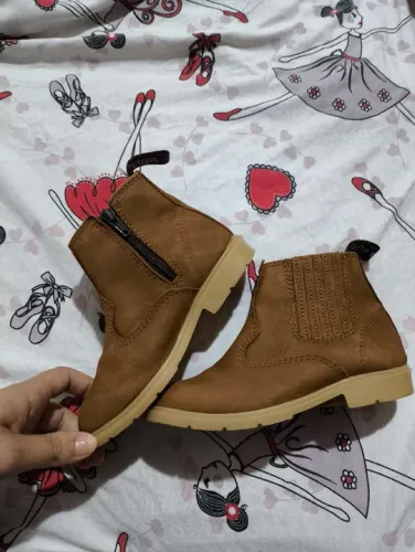 Bota/botina Infanti Oliveira de Couro Marrom